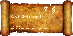 Kadi Györgyi névjegykártya